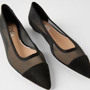 Zara Mesh Pointed Toe Flats - New With Tag - 7.5